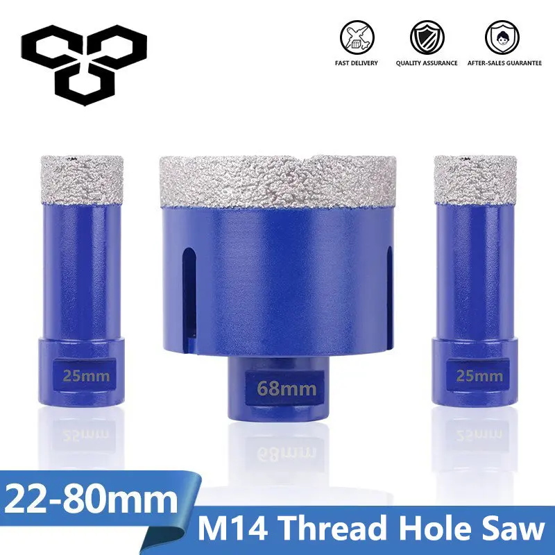 

Brazed Diamond Hole Saw Cutter M14 Thread 1.5mm Thickness Hole Opener for Angle Grinder Tile Marble Concrete Drilling
