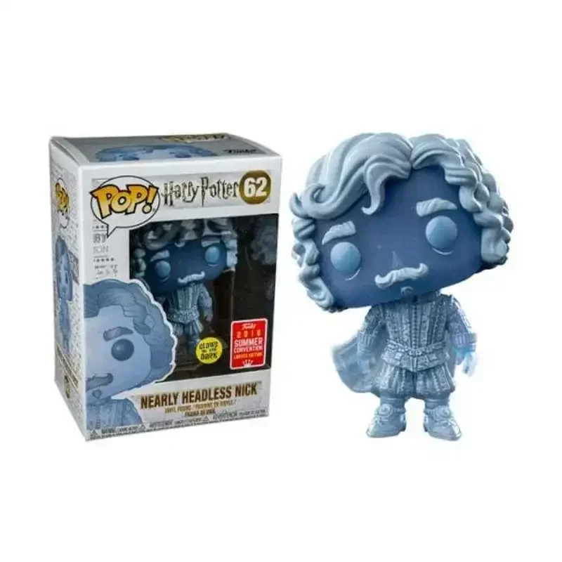Фото FUNKO POP Harri Potter NEARLY HEADLESS NICK 62 #   Виниловая фигурка GLOWS IN THE DARK, коллекция моделей, игрушки для детей, подарок №2