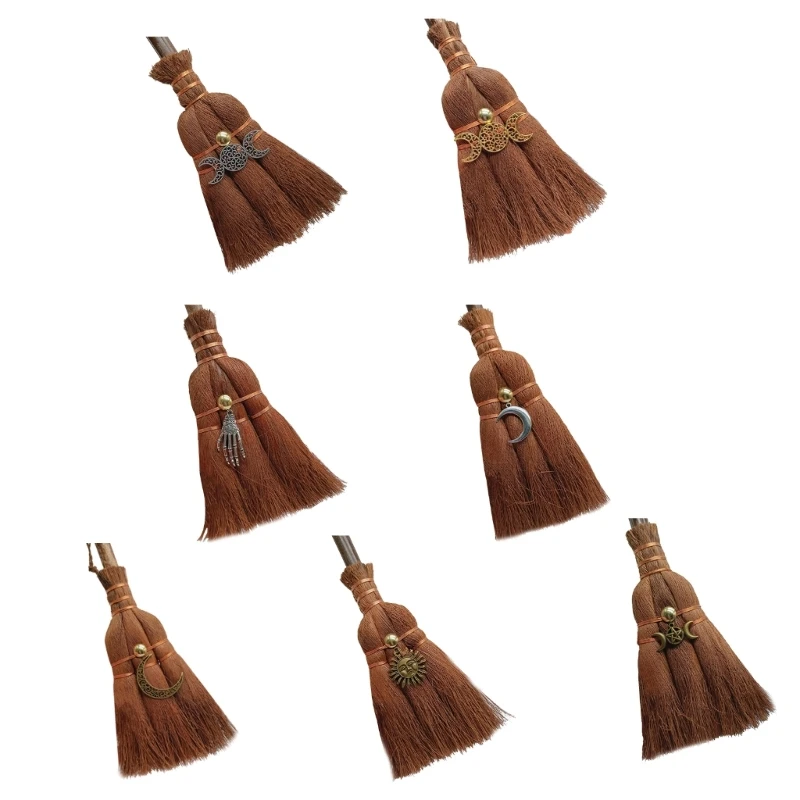 

Broom Witch Hanging Ornaments for Halloween Party Decoration Costume Props Moon Car Pendant Broomsticks Altars Festival