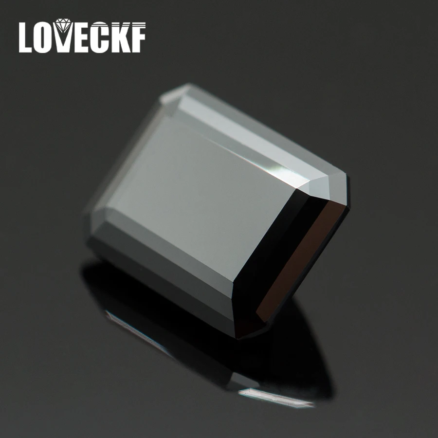 

Natural Black Color Moissanite Stone Emerald Cut Lab Diamond Gemstone Passed Diamond Test with GRA for Custom Jewelry Making