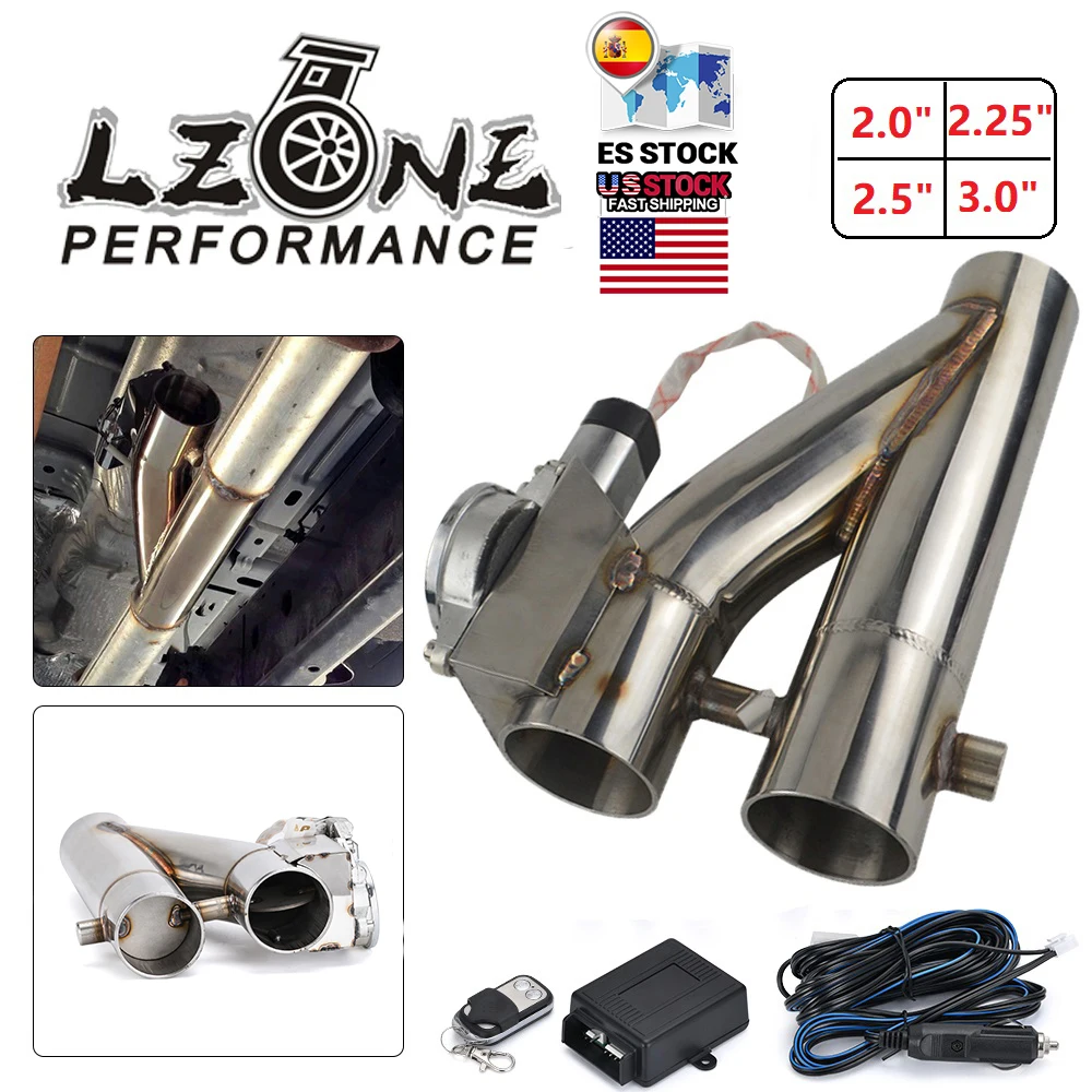 

Universal Stainless Steel 304 2.0" 2.25" 2.5" 3" Electric Exhaust Downpipe Cutout E-Cut Out Dual-Valve Remote Wireless EMP86/87