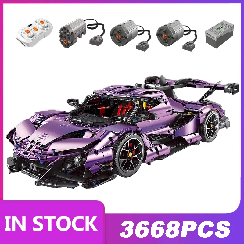 

IN STOCK T5012 3668Pcs High Tech RC Electroplating Apolloed Super Sports Car Model Building Blocks MOC Bricks Toy Christmas Gift
