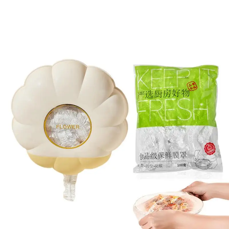 

Fresh Keeping Bag Storage Box Wall-Mounted Wrap Storage Box Dispenser Household Fresh Keeping Film Cover Box With 100Pcs Cling