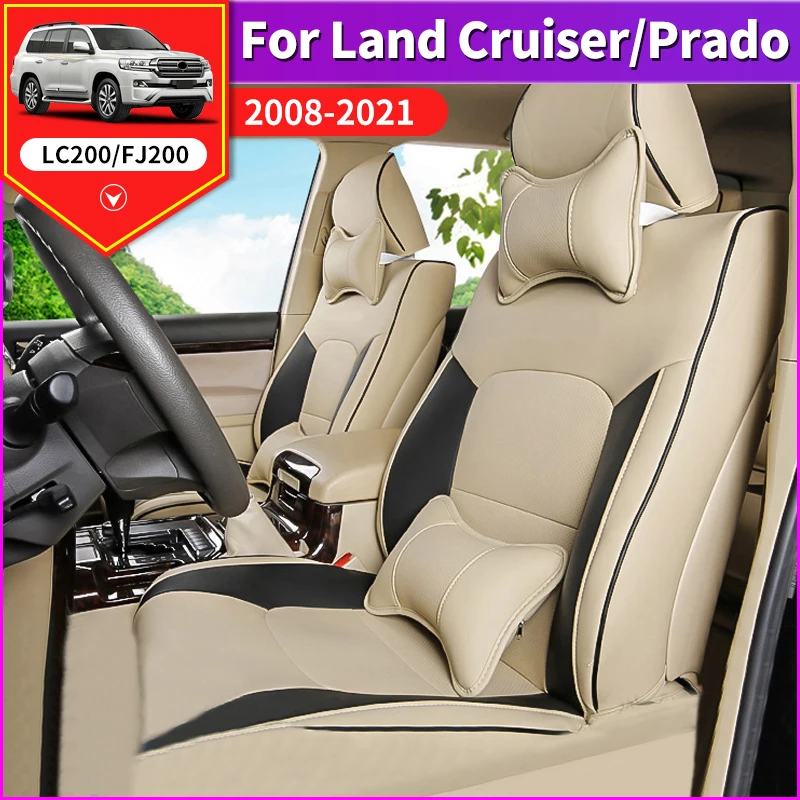 

For Toyota Land Cruiser 200 LC200 2021-2008 Upgrade Interior Decoration Accessories,Overall Wrapped Seat Cover,Leather Cushion