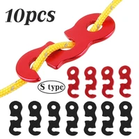10pcs camping tent cord rope buckle adjustable s shape wind rope buckle fastener kit outdoor camping tents securing accessories