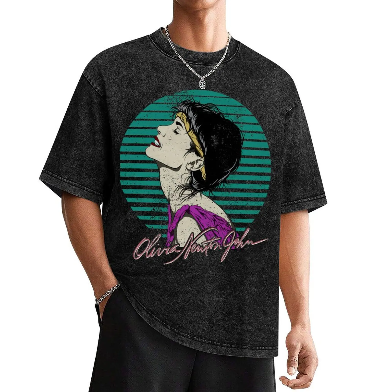 Классическая футболка Olivia Newton John Newton-John 80-х годов милая одежда роскошные мужские