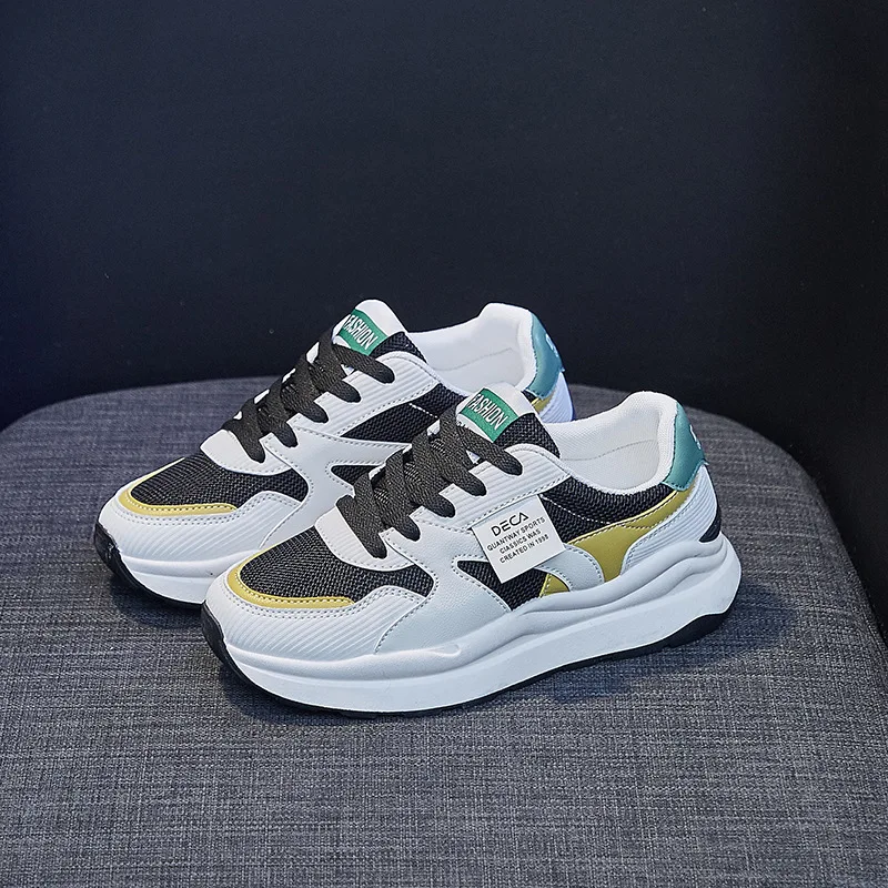 

Кроссовки женские на массивной вулканизированной подошве, модная дизайнерская обувь для пожилых людей, повседневные теннисные туфли на пл...