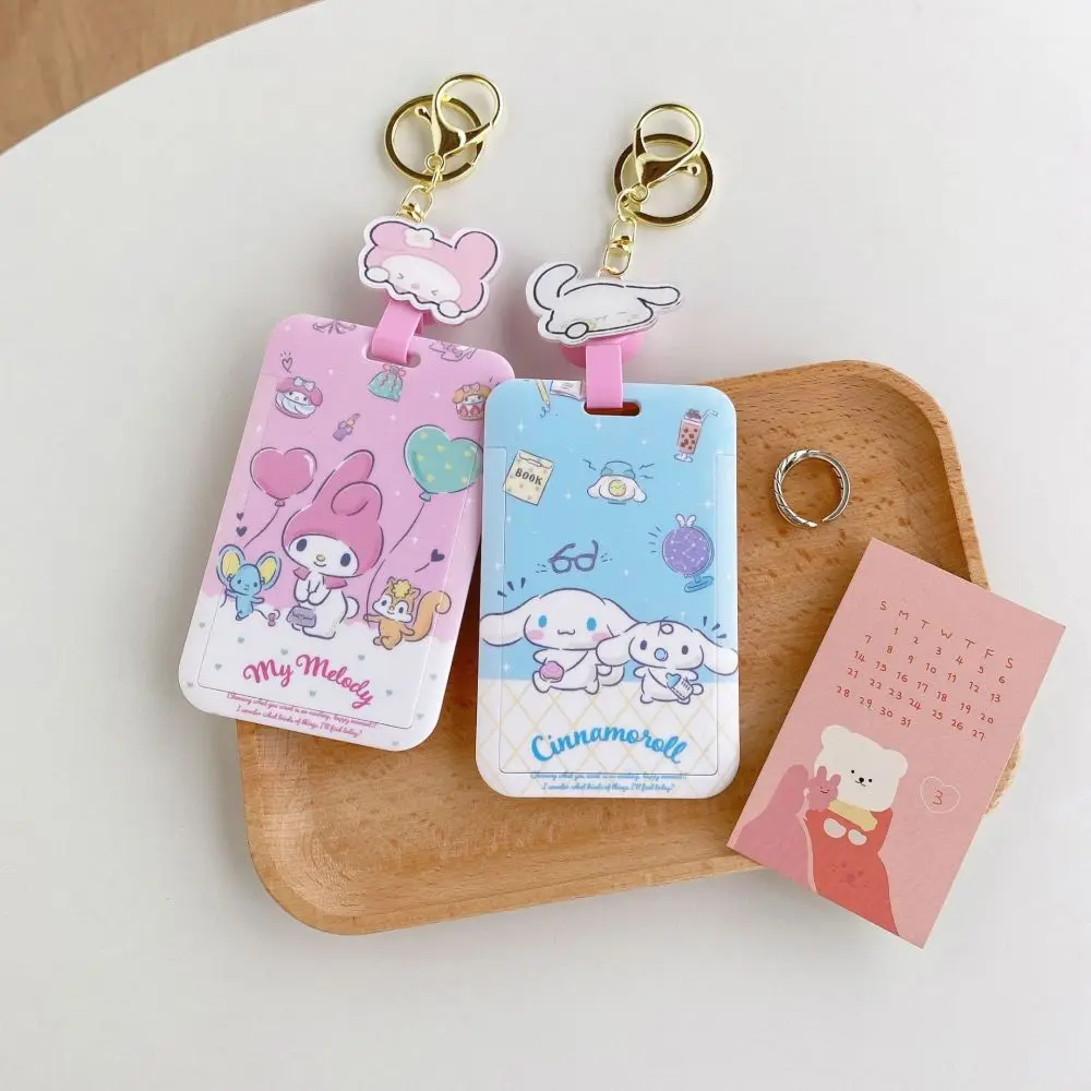 

Mymelody Card Keychain Sanrio Kawaii Kuromi Pochacco Hello Kitty Students Meal Card Bus Card Holder Id Card Credit Case Keychain