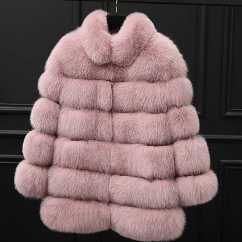 Winter Luxury Fur Coat For Women High Quality Fluffy Faux Fox Fur Coat Thick Warm Furry Outerwear Female 2022 Fashion Fur Jacket