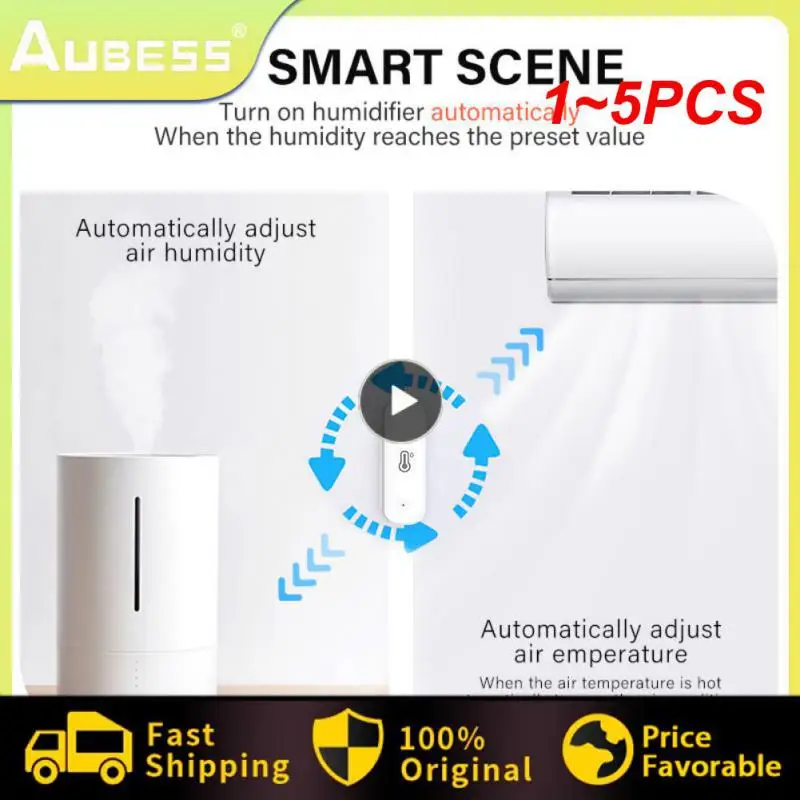 

Датчик температуры и влажности Tuya ZigBee/Wi-Fi, домашний подключенный термометр, совместимый с Smart Life, Alexa, Google Assistant, 1 ~ 5 шт.