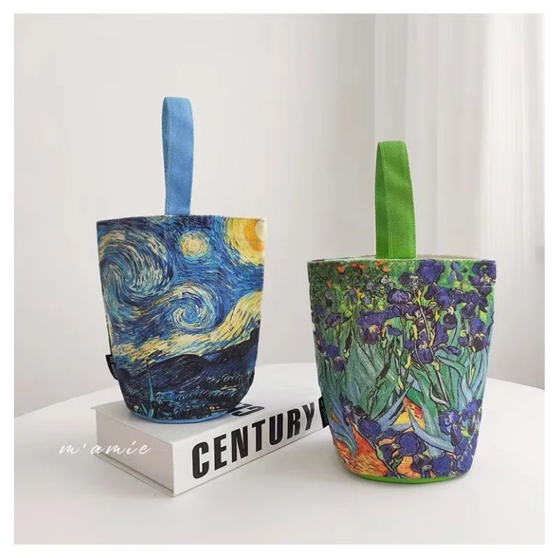 

New painting bucket bag small carry-on handbag Mommy bag Going out handbag bento bag for work