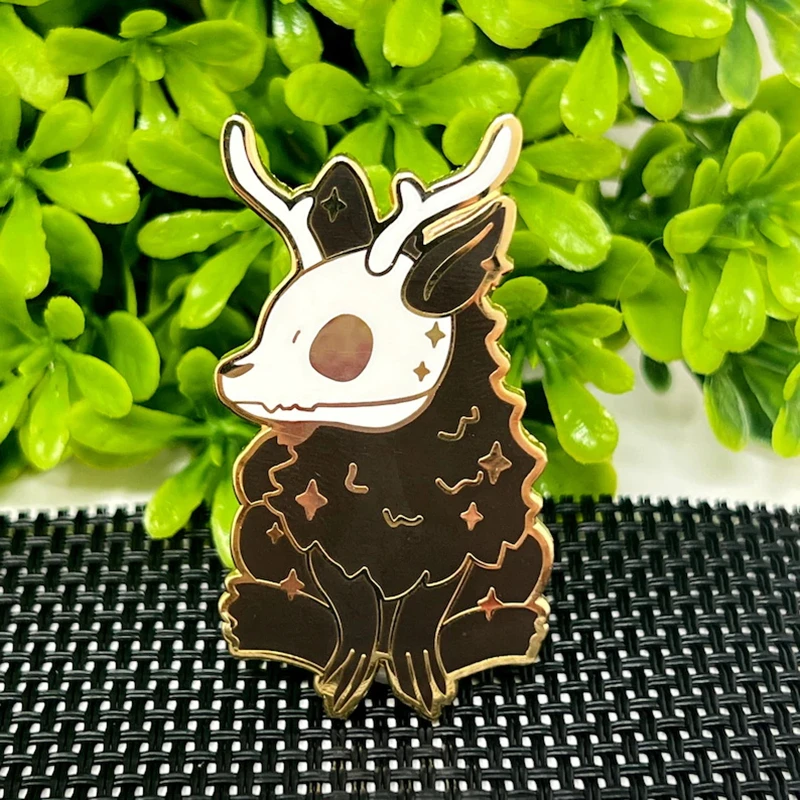 

Skull Deer Black Star Kawaii Mythical Cryptid Creature Deer Monster Hard Enamel Badge Brooch Pins DIY Backpack Collar Lapel Pin