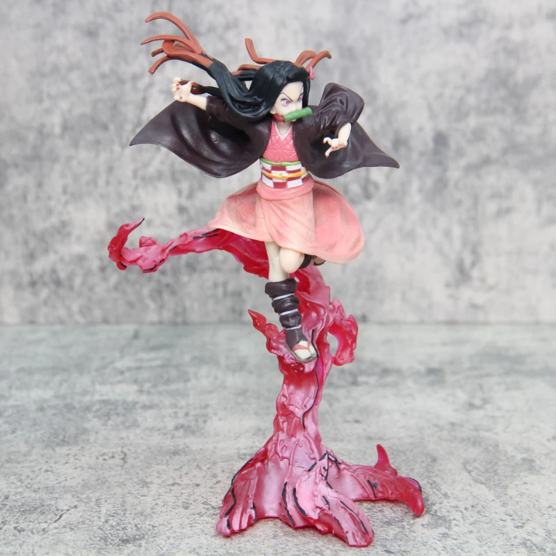 Фото Аниме Fighting Kamado Фигурка Demon Slayer Blood Ghost Technique Kamado Nezuko Фигурка 24 см Модель ПВХ Коллекционная Статуя Игрушки №3