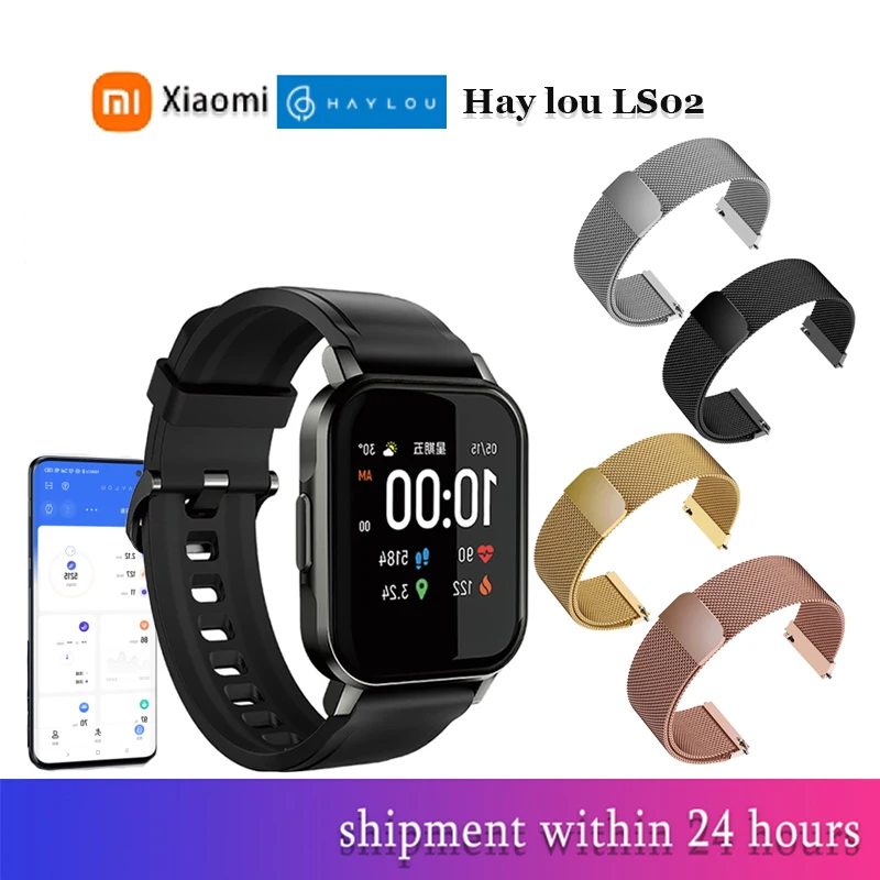 

Xiaomi Haylou LS02 Global Version Smart Watch 2 BT 5.0 12 Sports Mode IP68 Waterproof 20 Day Standby Wristwatch Heart Rate