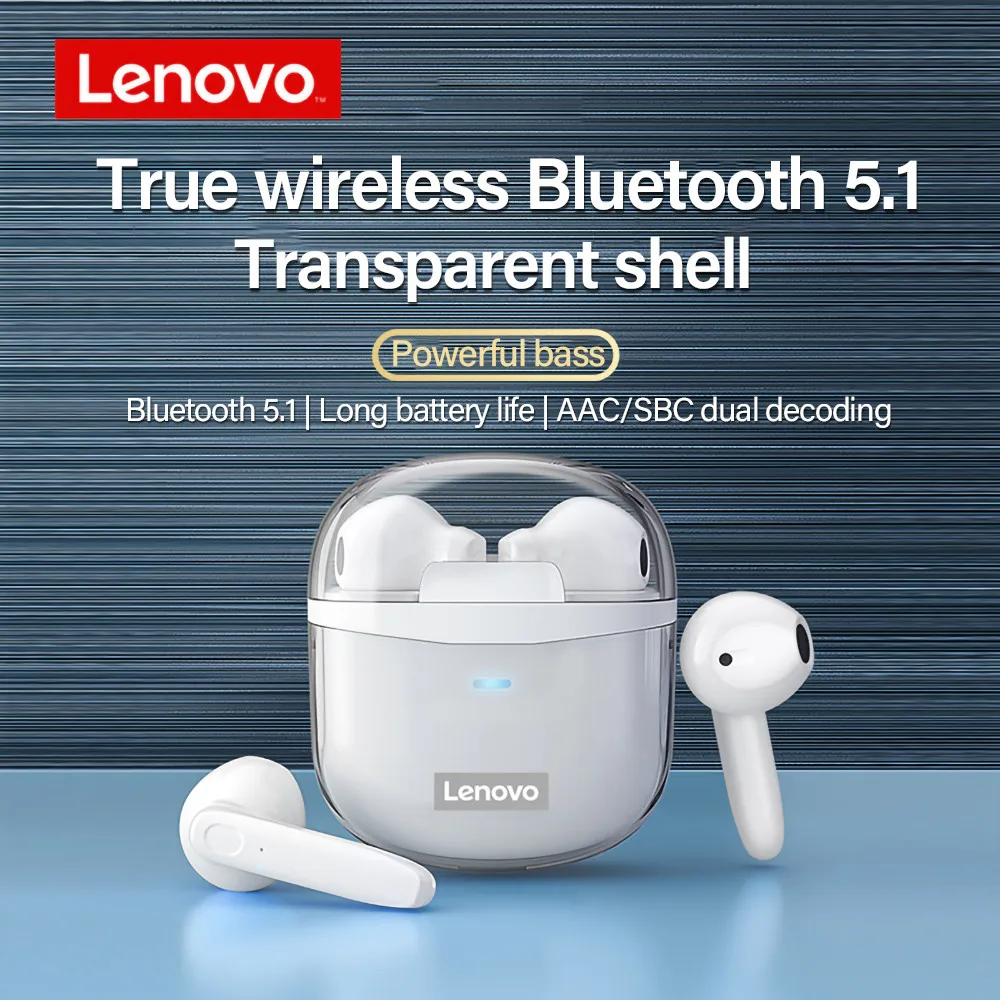 

Original Lenovo XT96 Bluetooth 5.1 Headphone With Mic TWS Wireless Earbuds AAC Stereo Bass Headsets Noise Cancelling Earphones