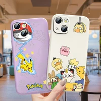 cartoon pikachu cute for apple iphone 13 12 mini 11 pro xs max xr x 8 7 6s se plus liquid rope phone case cover coque shell capa