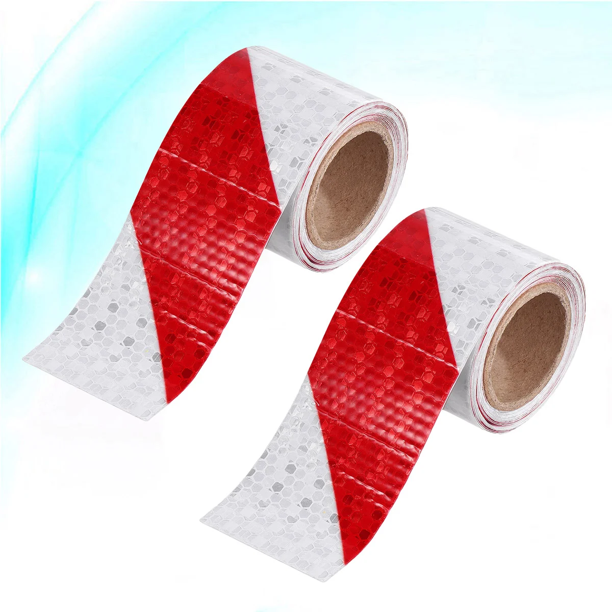 

2 Rolls Car Safety Reflective Glow In The Dark Warning Tape Red and White Twill Reflective Strip Reflective Sticker (3 Meters)