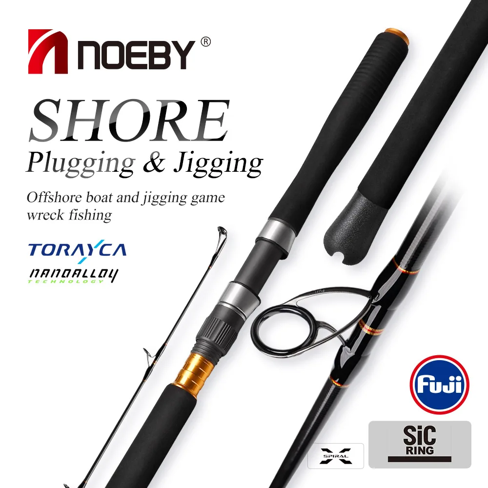 

NOEBY Shore Jigging Fishing Rod 2.6m Spinning MH H Carbon Fiber Fuji Guide DPS Seat Plugging Sea Fishing Boat Fishing Rods