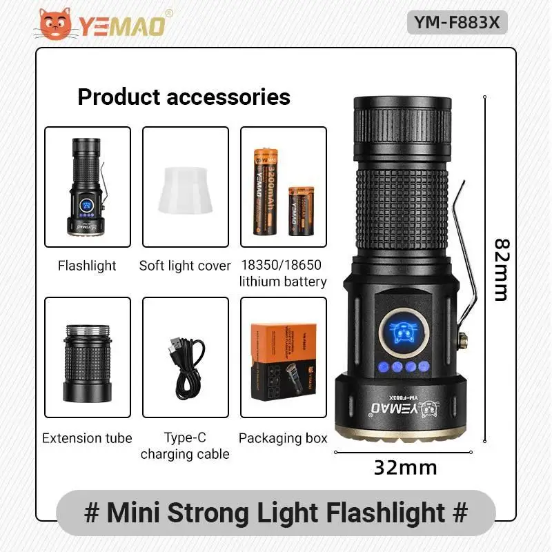 

XIWANGFIRE YEMAO F883X портативный фонарь 3000 люмен