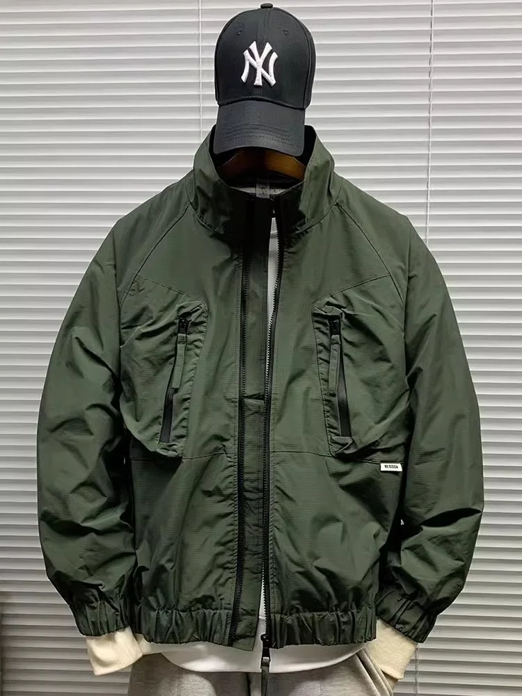 Модная брендовая куртка с воротником-стойкой мужская осень 2024 новая уличная