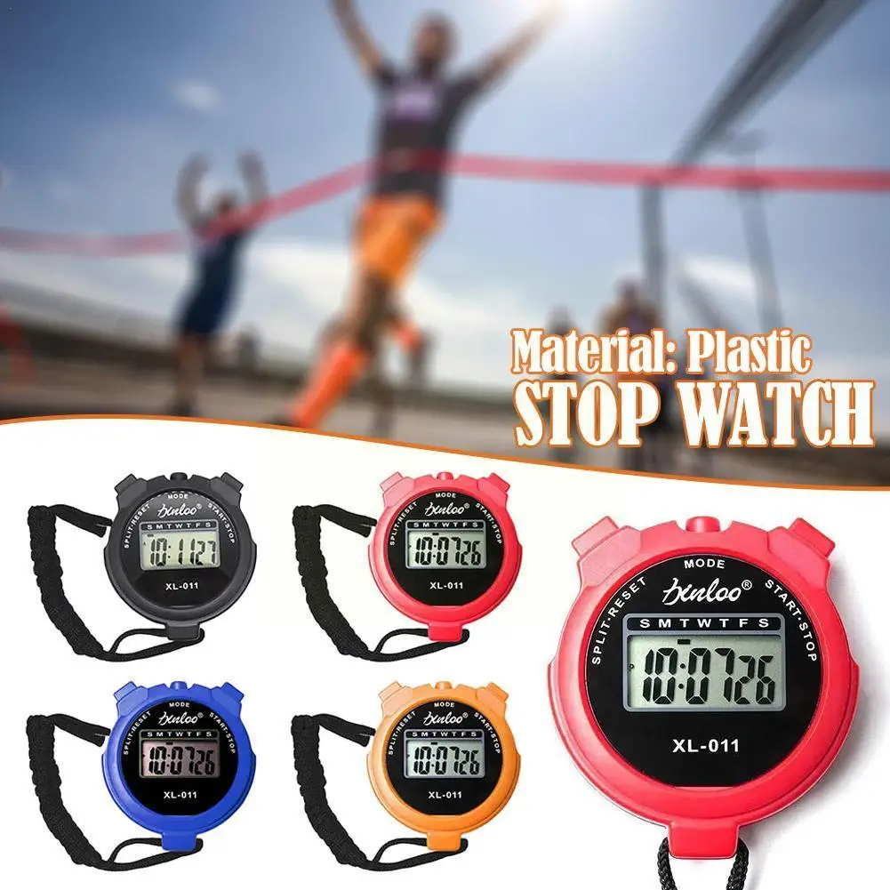 

For XL-011 Handheld Sports Stop Watch Digital Display Fitness Timer Counter Portable 4Colors For Sports Stopwatch Chronogra H5M6