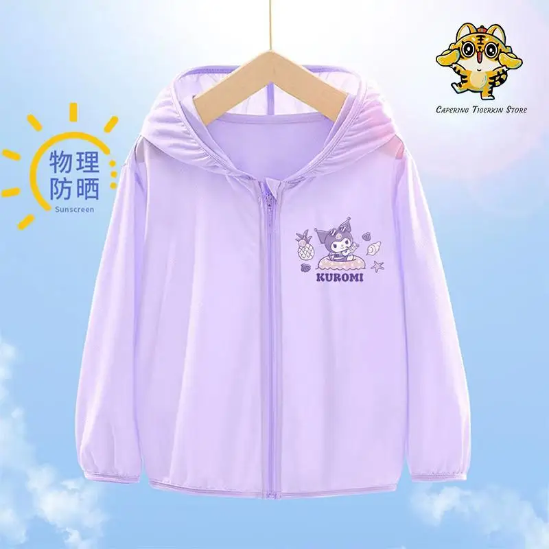 

Sanrio Солнцезащитная куртка Kuromi Melody Cinnamoroll Kawaii для детей мультфильм для девочек Солнцезащитная одежда модная верхняя одежда на заказ