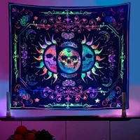 psychedelic sun tapestry blacklight wall hangings blanket aesthetic witchcraft tapestries for home bedroom party decor poster