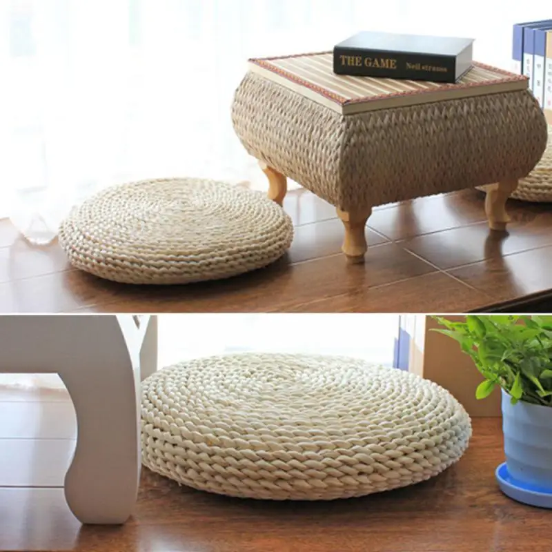 

40 см татами футон подушка для медитации утолщенный круг для йоги кукурузная шелуха соломенный плетеный коврик подушка в японском стиле обо...