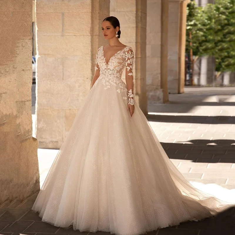 

Кружевное свадебное платье в стиле бохо с Боковым Разрезом, простое богемное свадебное платье, Пляжное платье с цветами, распродажа, искусственное женское платье