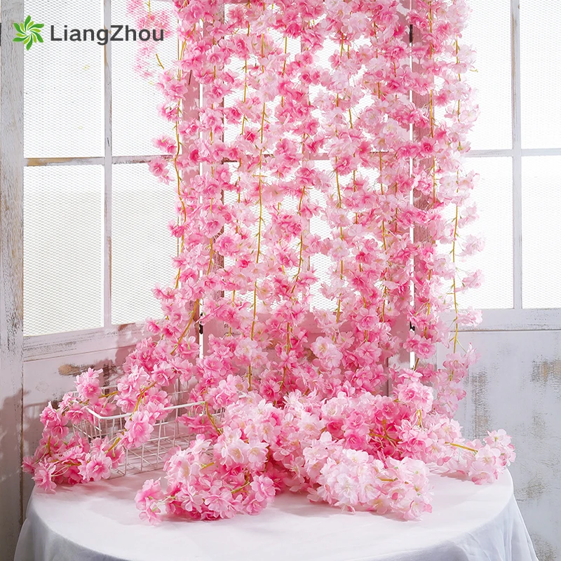 135 Цветочная головка 1 шт. Шелковый Искусственный Вишневый цветок Плющ роза лоза