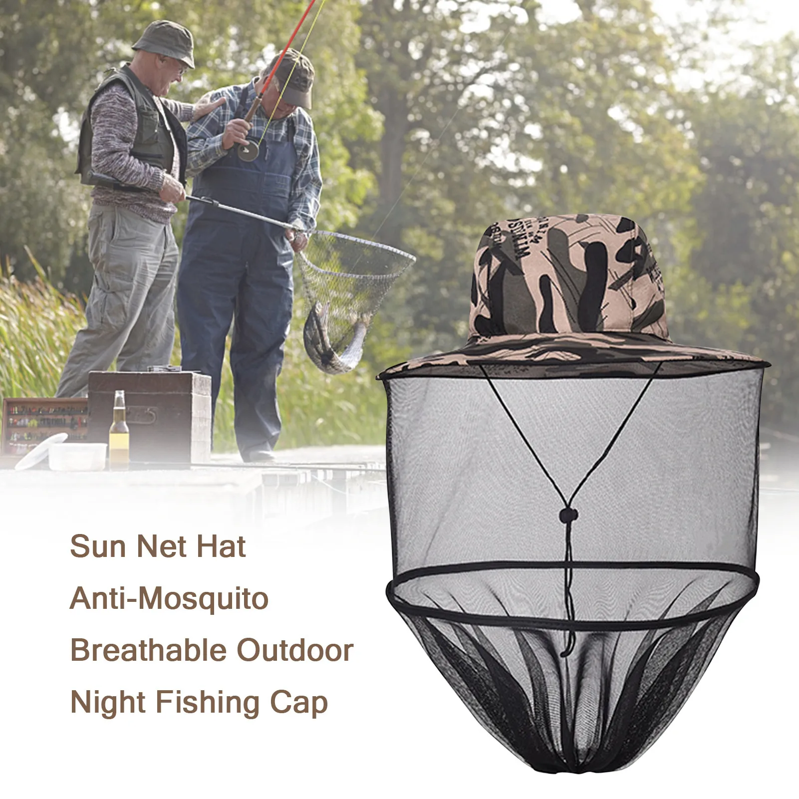 

Sun Net Hat Breathable Outdoor Night Fishing Cap Fishing Accessory Carp accessories