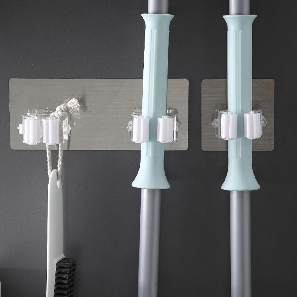 

Adhesive Multi-Purpose Hooks Wall Mounted Mop Organizer Holder RackBrush Broom Hanger Hook Kitchen Bathroom Strong Hooks