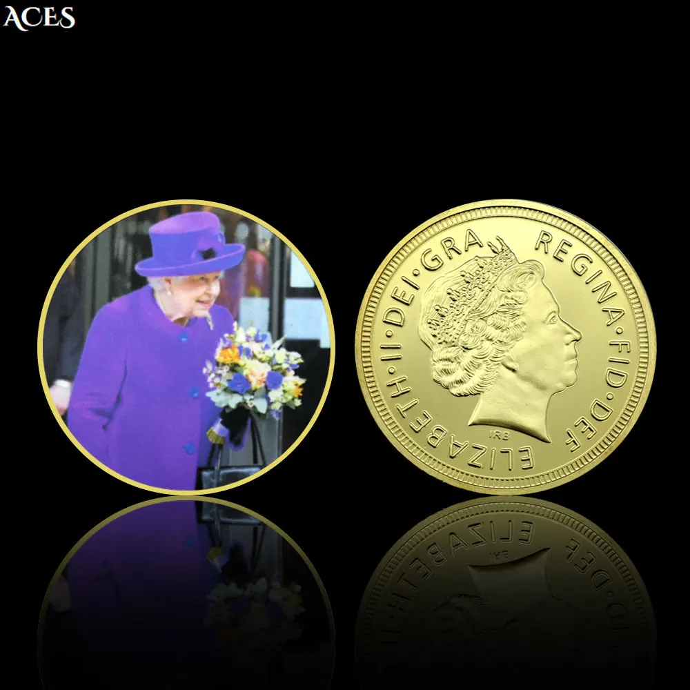 

Queen of England Gold Coin Elegant Elizabeth II Commemorative Coin In Capsule Memorable Great People Coin Collectibles