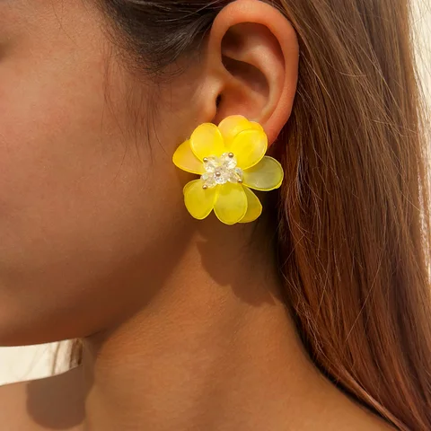 Docona серьги-гвоздики с цветком