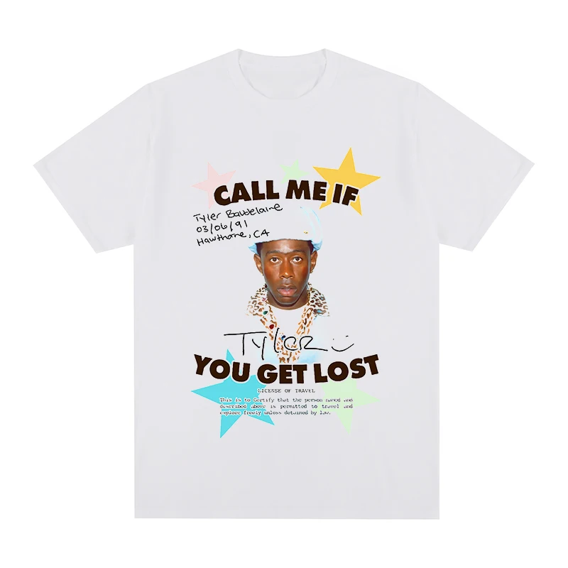 

Футболка мужская из хлопка с надписью «Call me if you lost», Тайлером, Творцом, Golf King, футболка для скейтборда в стиле хип-хоп, новая футболка, Женский...