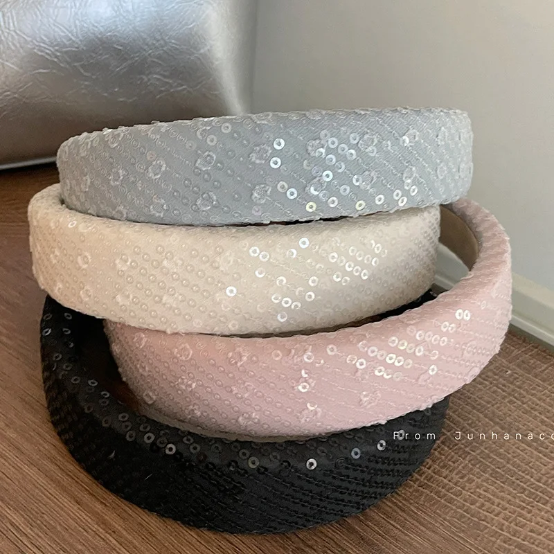 

Блестящая Черная Женская универсальная заколка для волос, обруч для волос, обруч для волос, головной убор