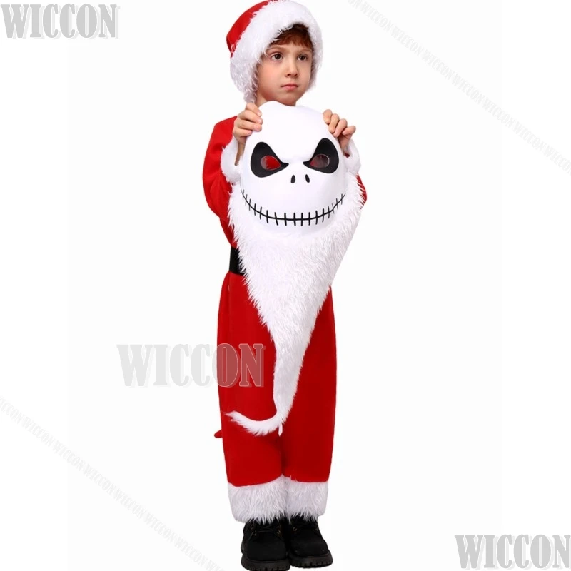 Детские костюмы для косплея Джека Скеллингтона на Хэллоуин девочек костюм