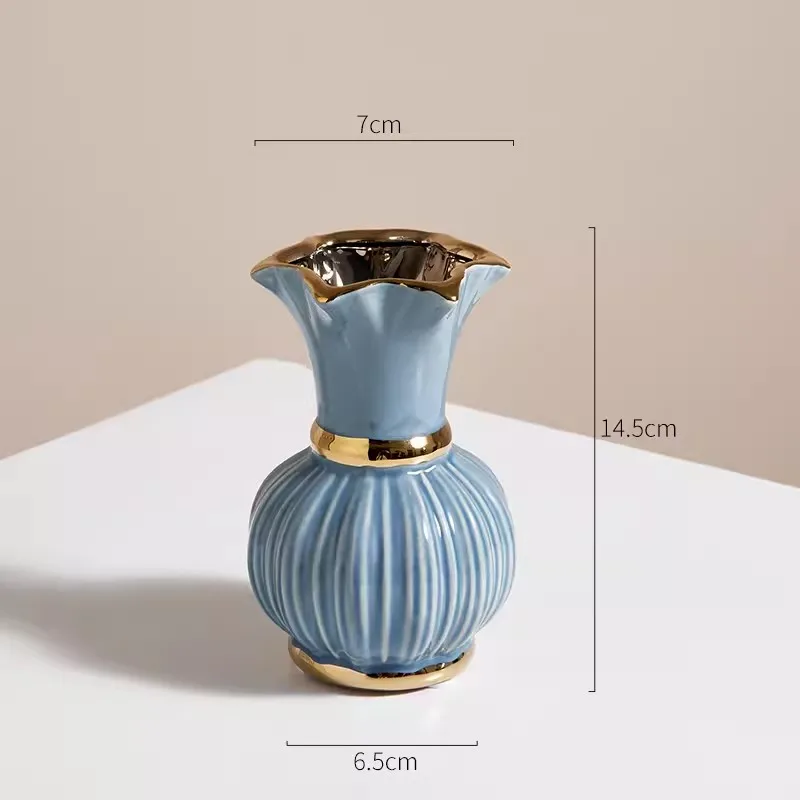 Американская керамическая элитная ваза, синий и белый фарфор в стиле ретро, европейское украшение гостиной, цветочная композиция, светлый люкс