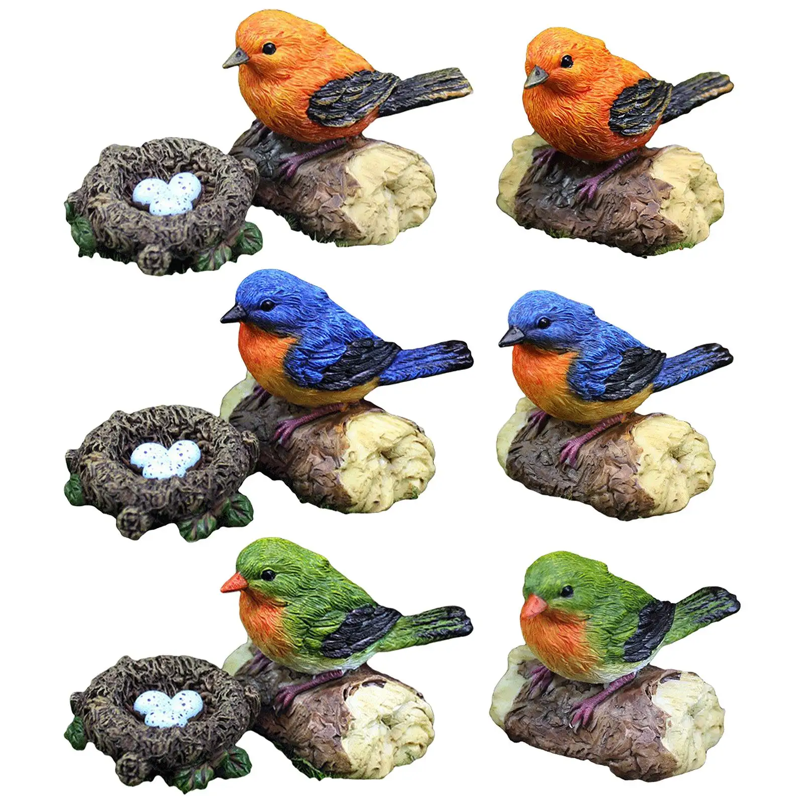 

Miniature Bird Statue, Resin Sculptural Arts Crafts for Yard Party Dollhouse Decoration