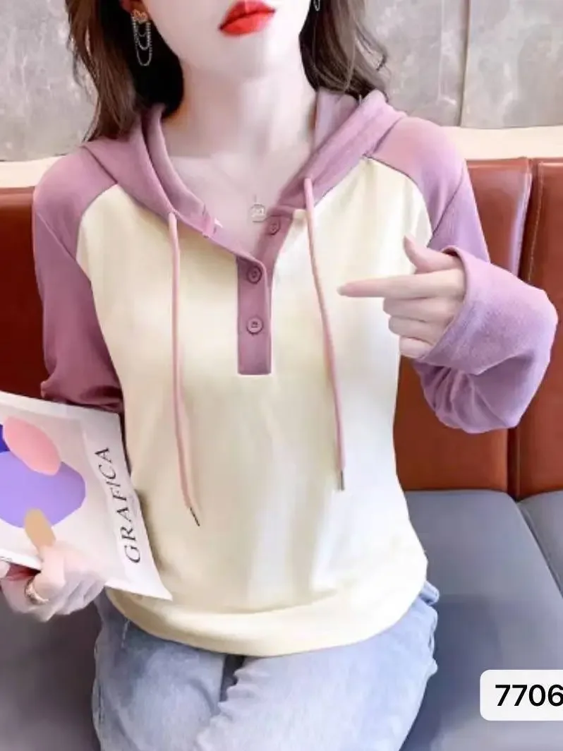 2023 новый дизайн женская укороченная толстовка с капюшоном весенне-осенняя