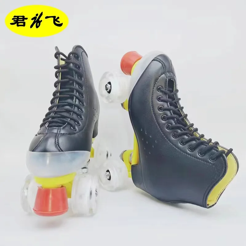Spring Summer Ultra-fiber Pu Leather Roller Skates Shoes Patines With 4 Wheels Adult Kids Sliding Quad Sneakers Size 30-44