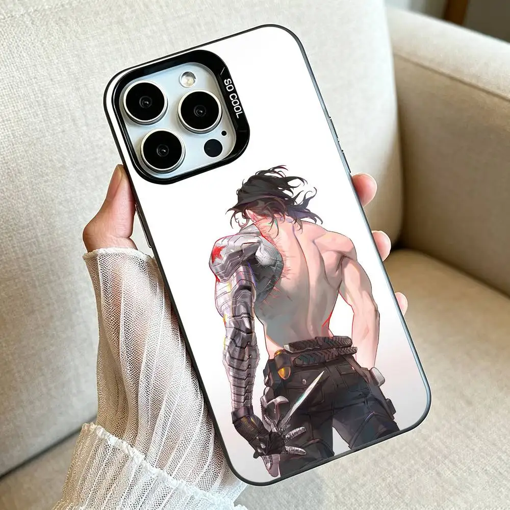 Фото Чехол для телефона B-Bucky-Barnes Winter-S-Soldier для iPhone 17, 16, 15, 14, 13, 12, 11 Plus Pro Max, серебристый цвет, Funda Bumbe №3