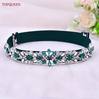 topqueen s476 b rhinestone elastic waist belt for women dress full crystal gem female waistband sash fashion luxury ladies belt
