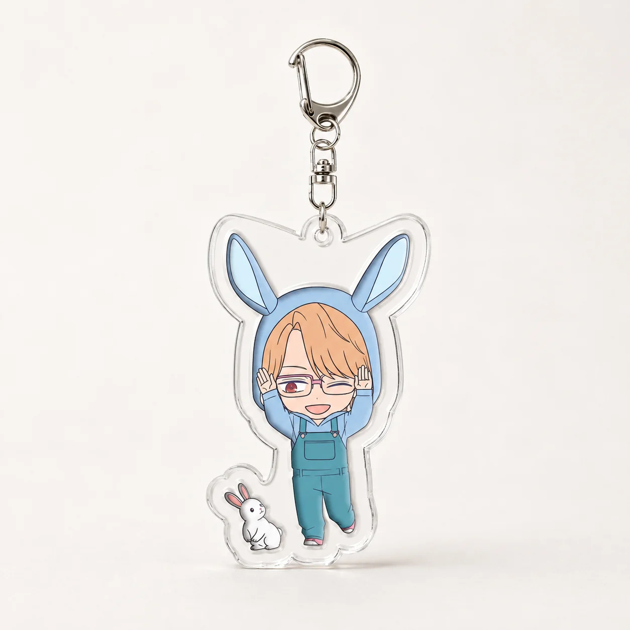 Фото Моя история любви с Ямадой Куном в версии Lv999 Bunny Hood Q, акриловый брелок с аниме-персонажем, подвеска для сумки, брелок для ключей, милый. №5