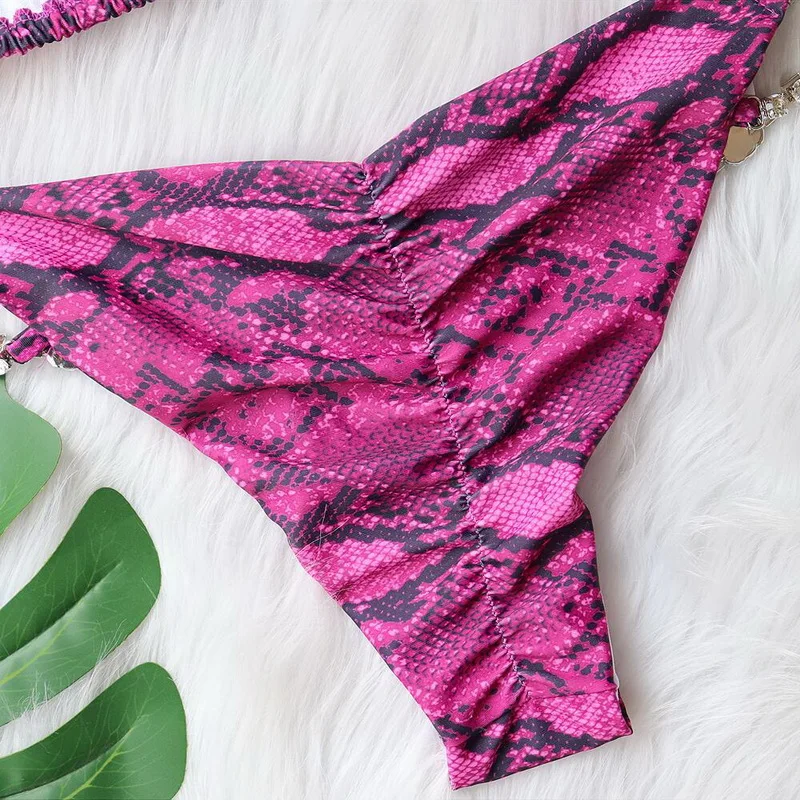 y seksowne letnie dżetów brazylijskie bikini Push Up stroje kąpielowe damskie łańcuszek strój kąpielowy Halter Biquini dwuczęściowy