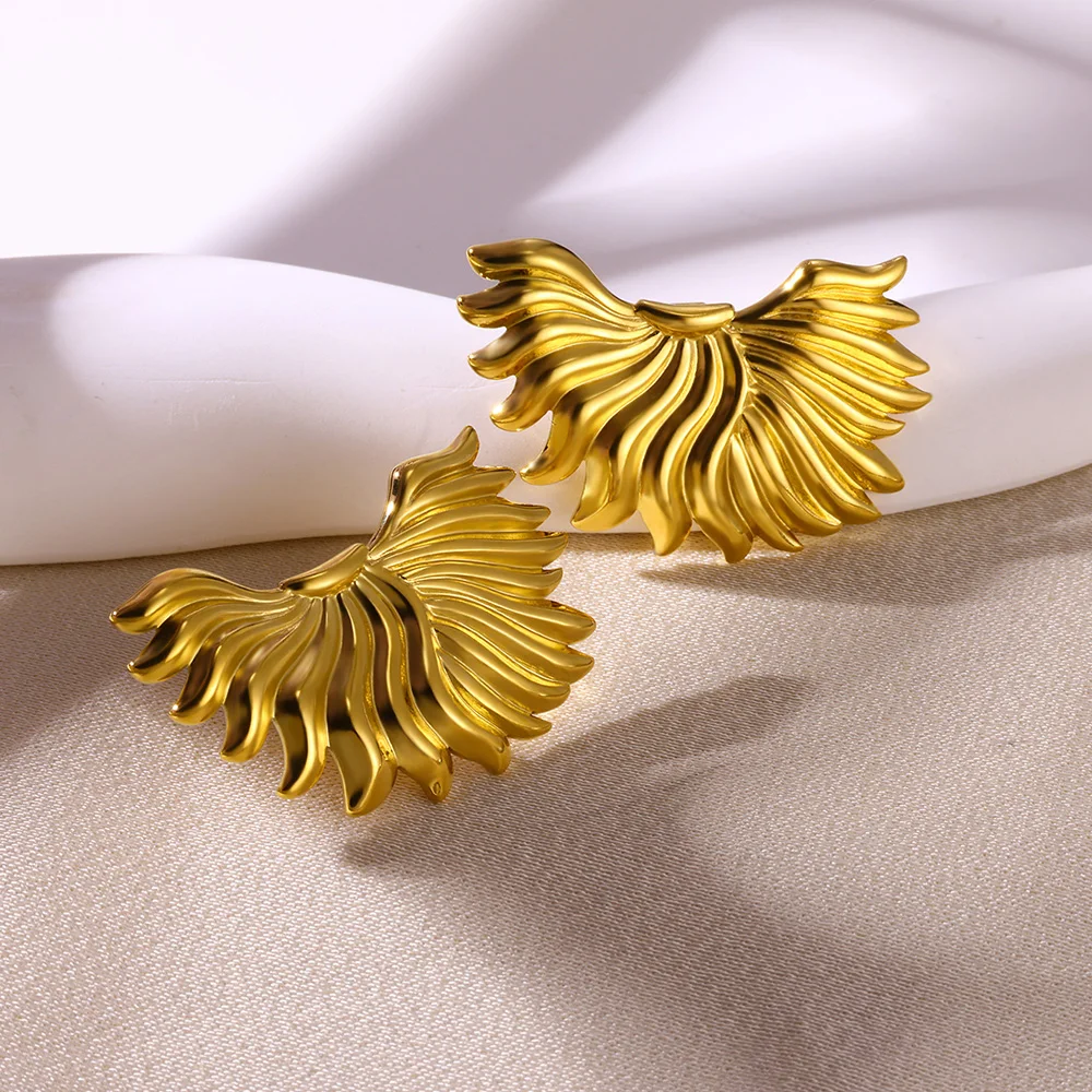 Модные серьги в виде ракушек для женщин золотистые квадратные геометрические из