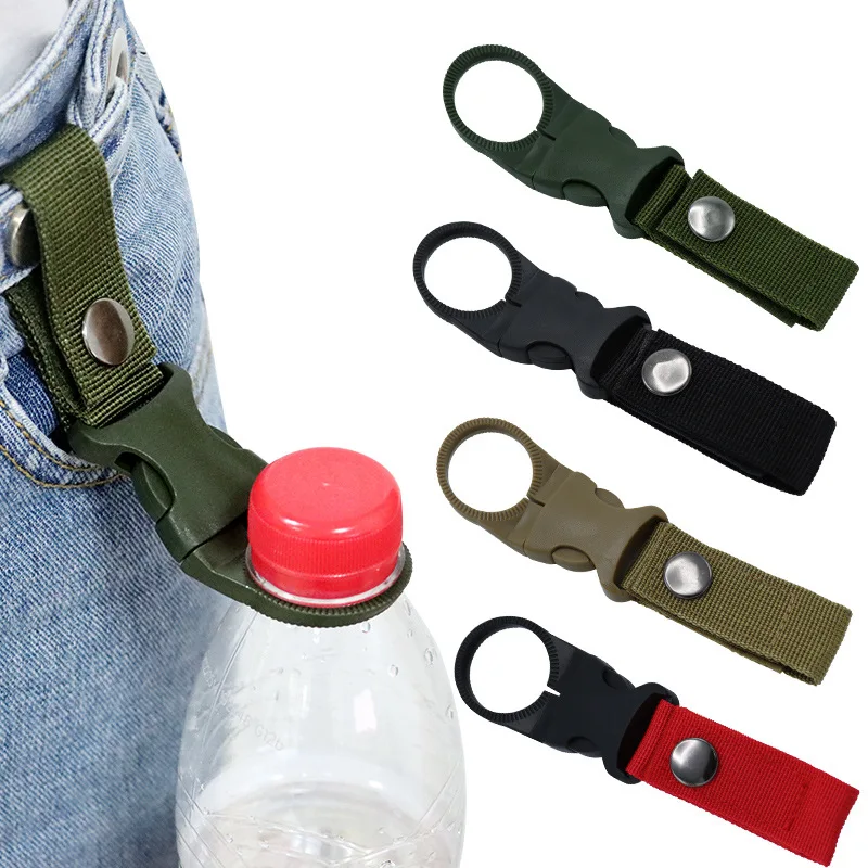 1pcs Water Bottle Holder Clip Multifunction Water Bottle Nylon Webbing Buckle Hook Climbing Carabiner Belt Backpack Hanger Hooks