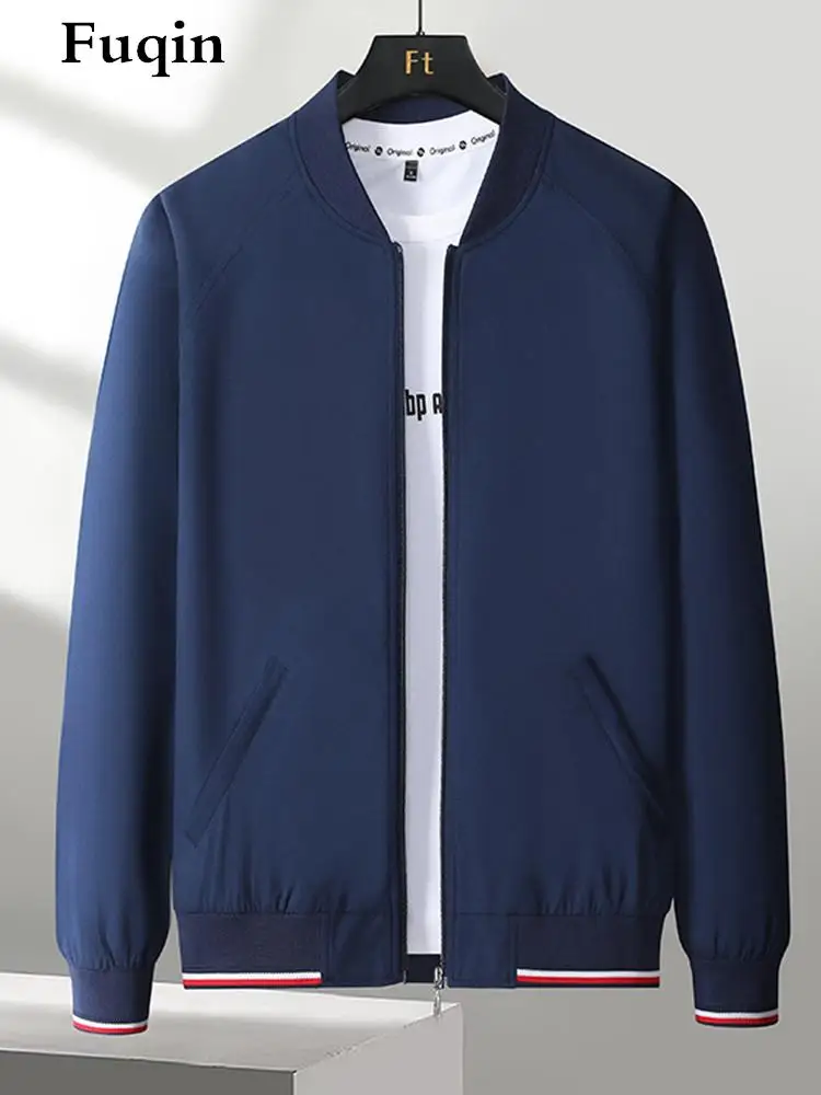 

Soild Men's Baseball Jacket Zipper Up Golf Business Casual Clothing Spring Fall Sport Soft Coat Top V-neck Oversized Male Jacket