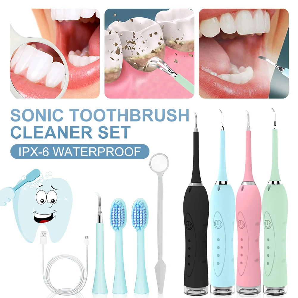 

Electric Dental Plaque Remover Kit Tooth Tarter Calculus Removal Teeth Cleaning Tool With 4 Modes Tooth Whitening For Adults