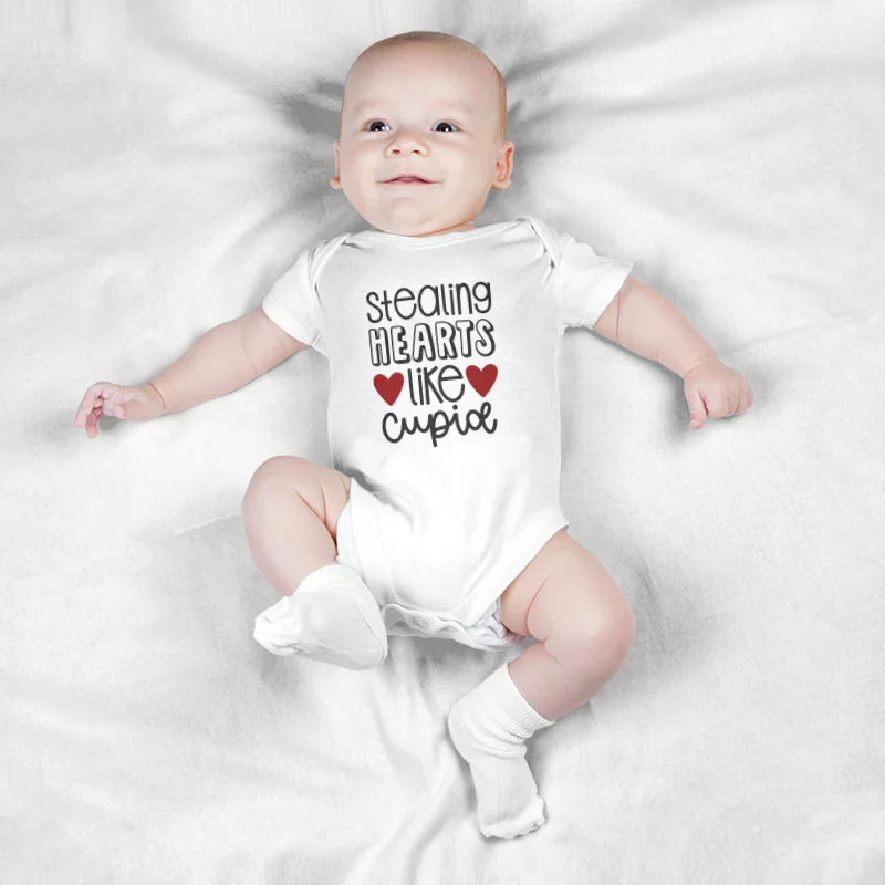 

Боди для новорожденных Keescewow, мягкое боди с принтом «крадущие сердца»